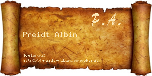 Preidt Albin névjegykártya